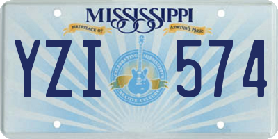 MS license plate YZI574