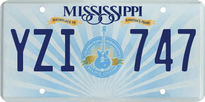 MS license plate YZI747