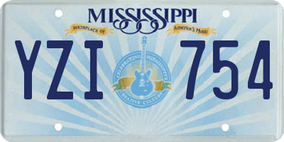 MS license plate YZI754