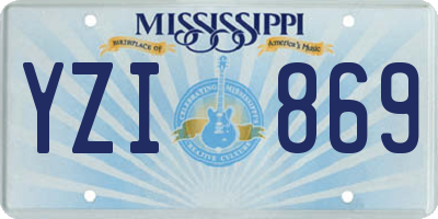 MS license plate YZI869
