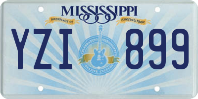 MS license plate YZI899