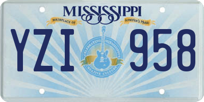 MS license plate YZI958