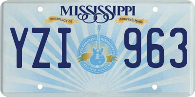 MS license plate YZI963