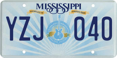 MS license plate YZJ040