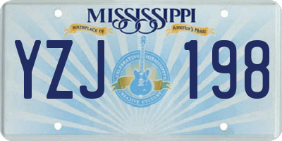 MS license plate YZJ198