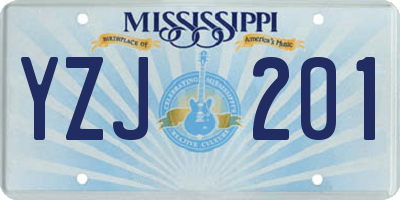 MS license plate YZJ201