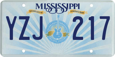 MS license plate YZJ217