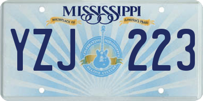 MS license plate YZJ223
