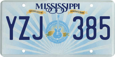 MS license plate YZJ385