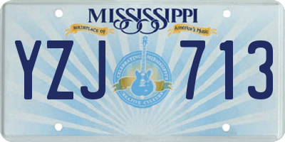MS license plate YZJ713