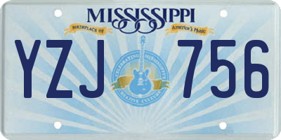 MS license plate YZJ756