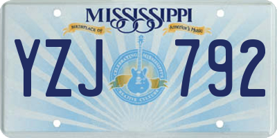 MS license plate YZJ792