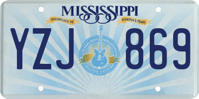 MS license plate YZJ869