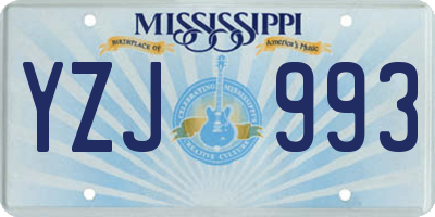 MS license plate YZJ993