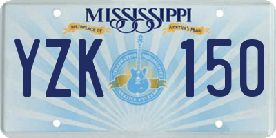 MS license plate YZK150
