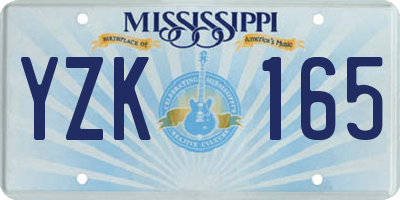 MS license plate YZK165