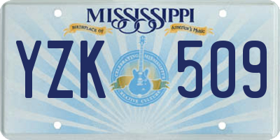 MS license plate YZK509
