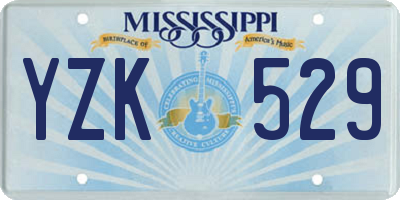 MS license plate YZK529