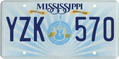 MS license plate YZK570