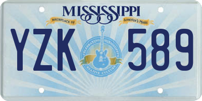 MS license plate YZK589