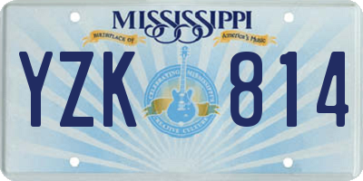 MS license plate YZK814