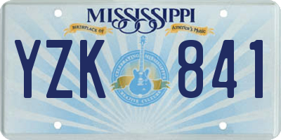 MS license plate YZK841
