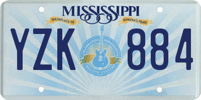 MS license plate YZK884