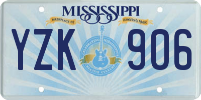 MS license plate YZK906