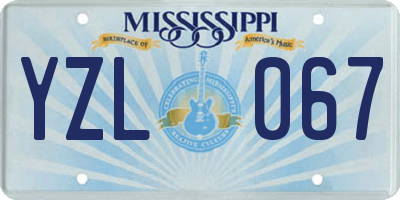 MS license plate YZL067