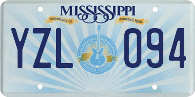 MS license plate YZL094