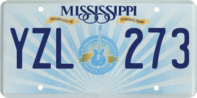 MS license plate YZL273