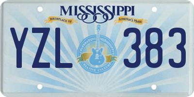 MS license plate YZL383