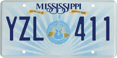 MS license plate YZL411