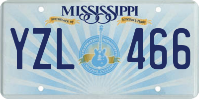 MS license plate YZL466