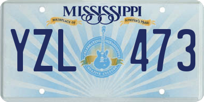 MS license plate YZL473