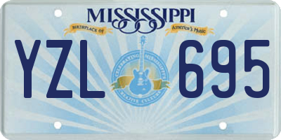 MS license plate YZL695