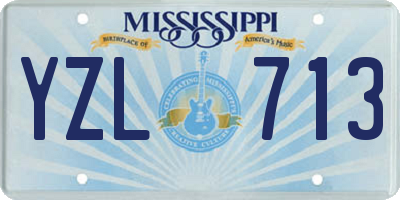 MS license plate YZL713