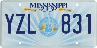 MS license plate YZL831