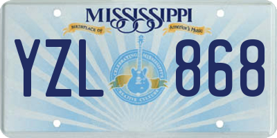 MS license plate YZL868