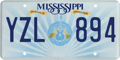 MS license plate YZL894