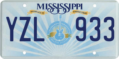 MS license plate YZL933