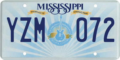 MS license plate YZM072