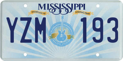 MS license plate YZM193