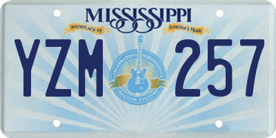 MS license plate YZM257