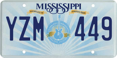 MS license plate YZM449