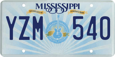 MS license plate YZM540