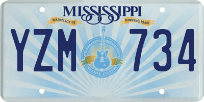 MS license plate YZM734
