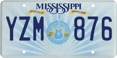 MS license plate YZM876