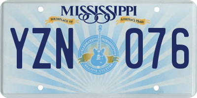 MS license plate YZN076