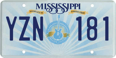 MS license plate YZN181